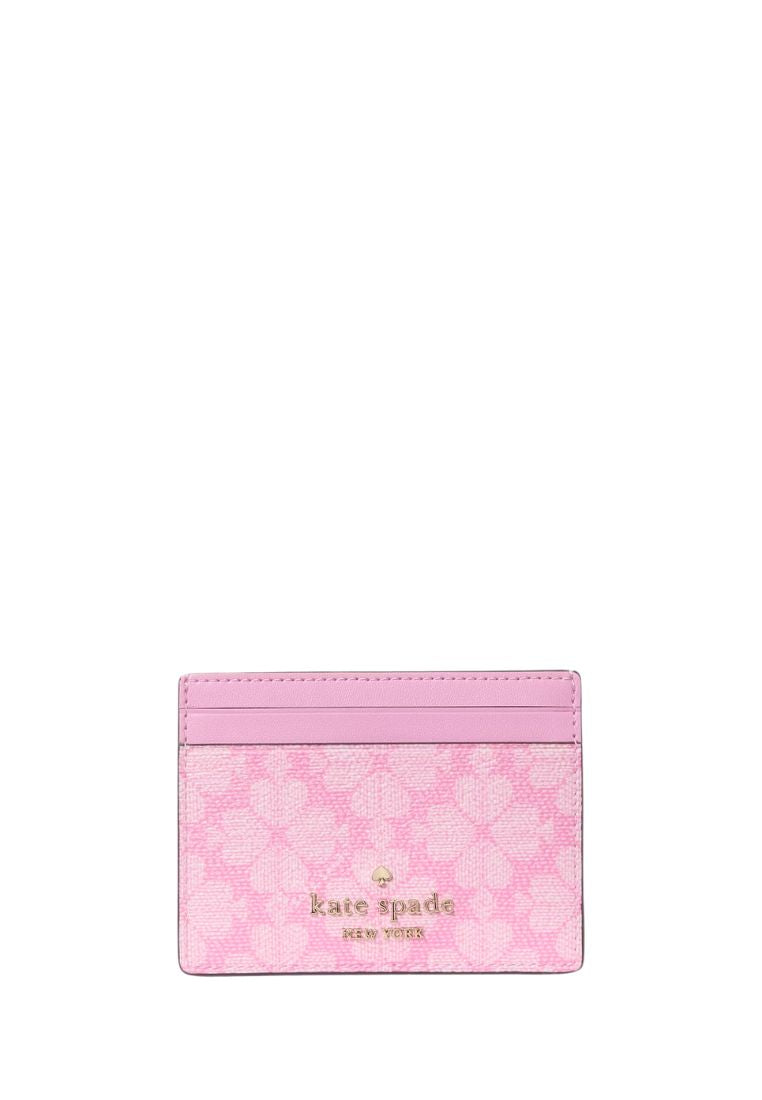 Boxed Spade Flower Small Slim Card Holder Parisian Rose Multi