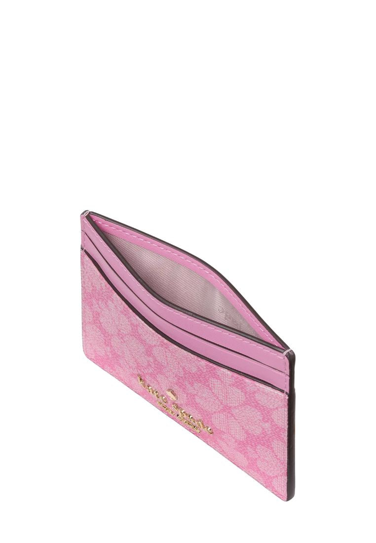 Boxed Spade Flower Small Slim Card Holder Parisian Rose Multi