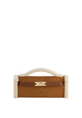 Bria Faux Suede Structured Top Handle Bag - Yellow Brown