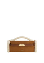 Bria Faux Suede Structured Top Handle Bag - Yellow Brown