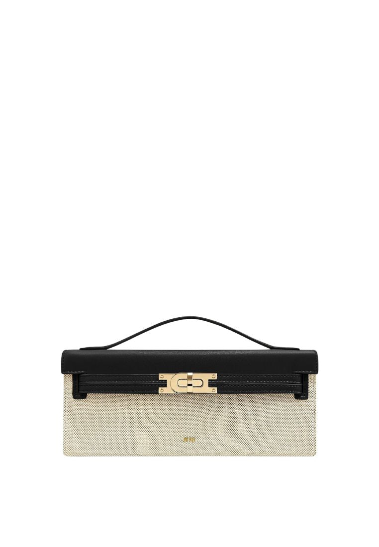 Bria Structured Top Handle Bag - Black Canvas