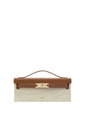 Bria Structured Top Handle Bag - Brown Canvas
