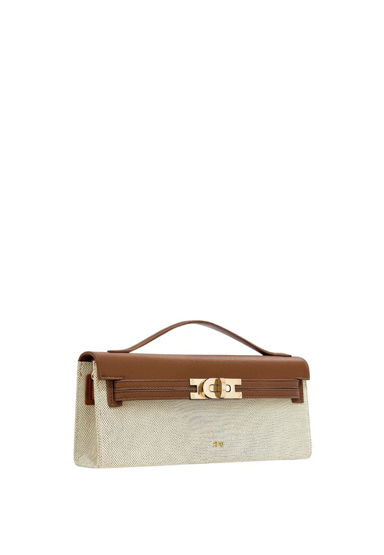 Bria Structured Top Handle Bag - Brown Canvas