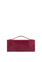 Bria Structured Top Handle Bag - Burgundy Croc