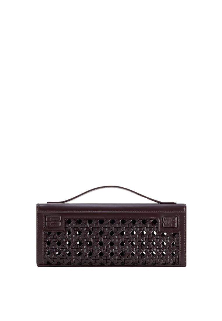 Bria Structured Top Handle Bag - Dark Red