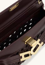 Bria Structured Top Handle Bag - Dark Red