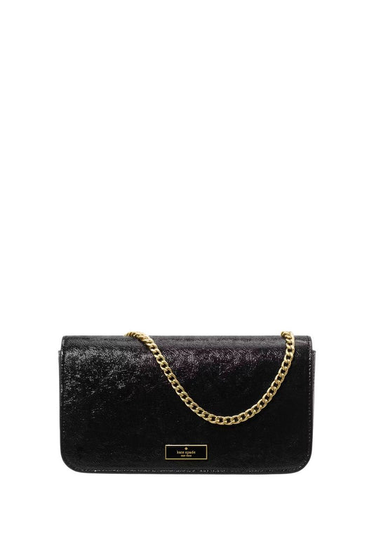 Bridget Crinkle Patent Mini Crossbody Black