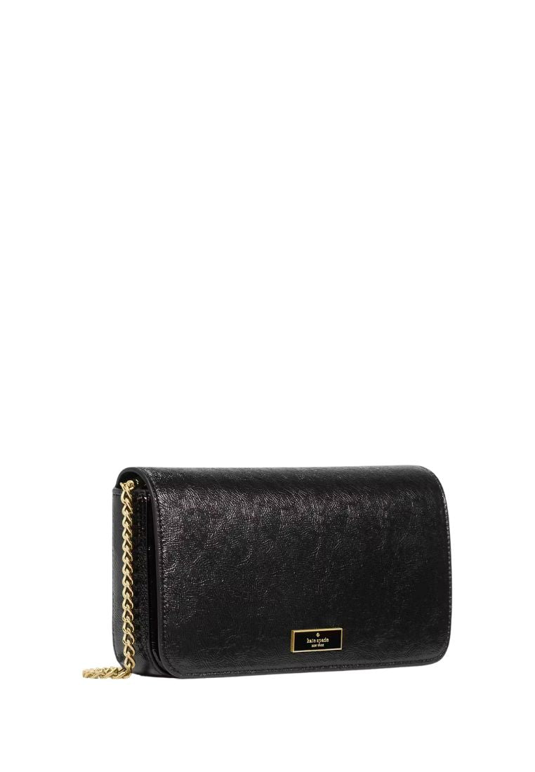 Bridget Crinkle Patent Mini Crossbody Black