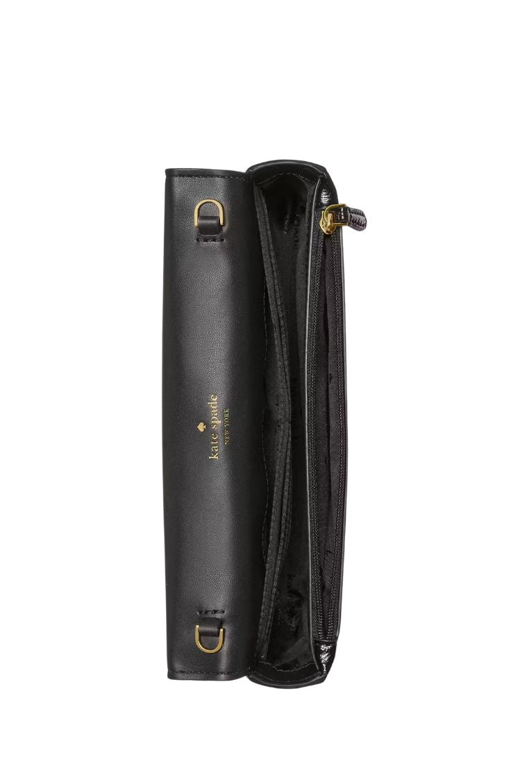 Bridget Crinkle Patent Mini Crossbody Black