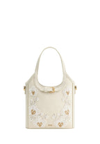 Brooke Mini Belted Embellished Orchid Beaded Top Handle Bag - Ivory