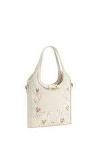 Brooke Mini Belted Embellished Orchid Beaded Top Handle Bag - Ivory
