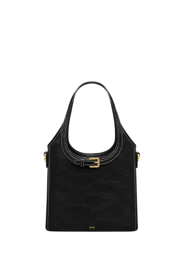 Brooke Mini Belted Embellished Top Handle Bag - Black