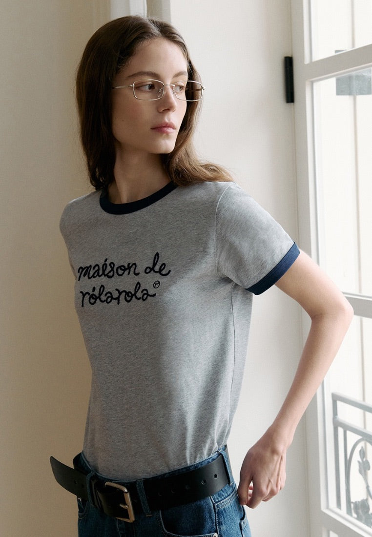 Maison De Rola Ringer T-Shirt Gray Navy
