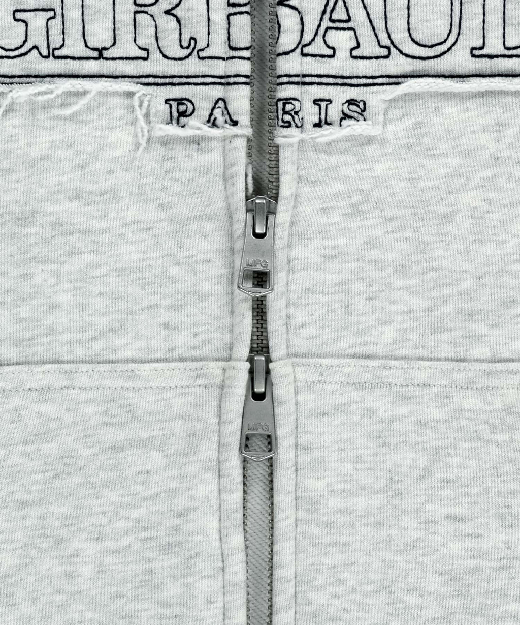 CLASSIC LOGO APPLIQUE HOODIE ZIPUP light heather gray
