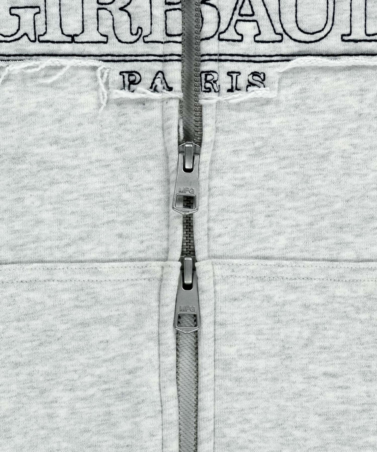 CLASSIC LOGO APPLIQUE HOODIE ZIPUP light heather gray