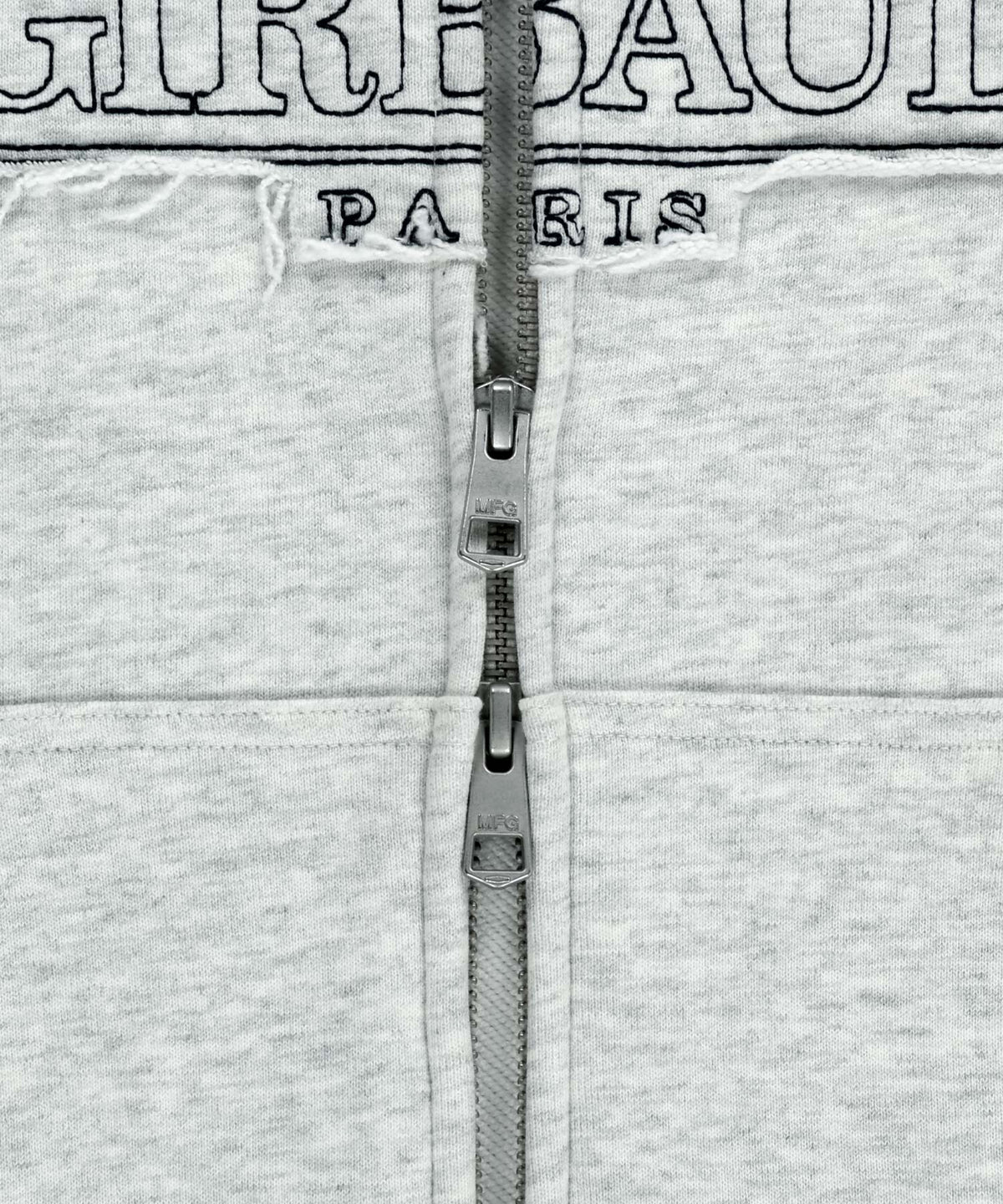 CLASSIC LOGO APPLIQUE HOODIE ZIPUP light heather gray