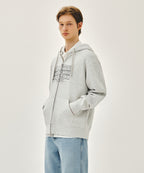CLASSIC LOGO APPLIQUE HOODIE ZIPUP light heather gray