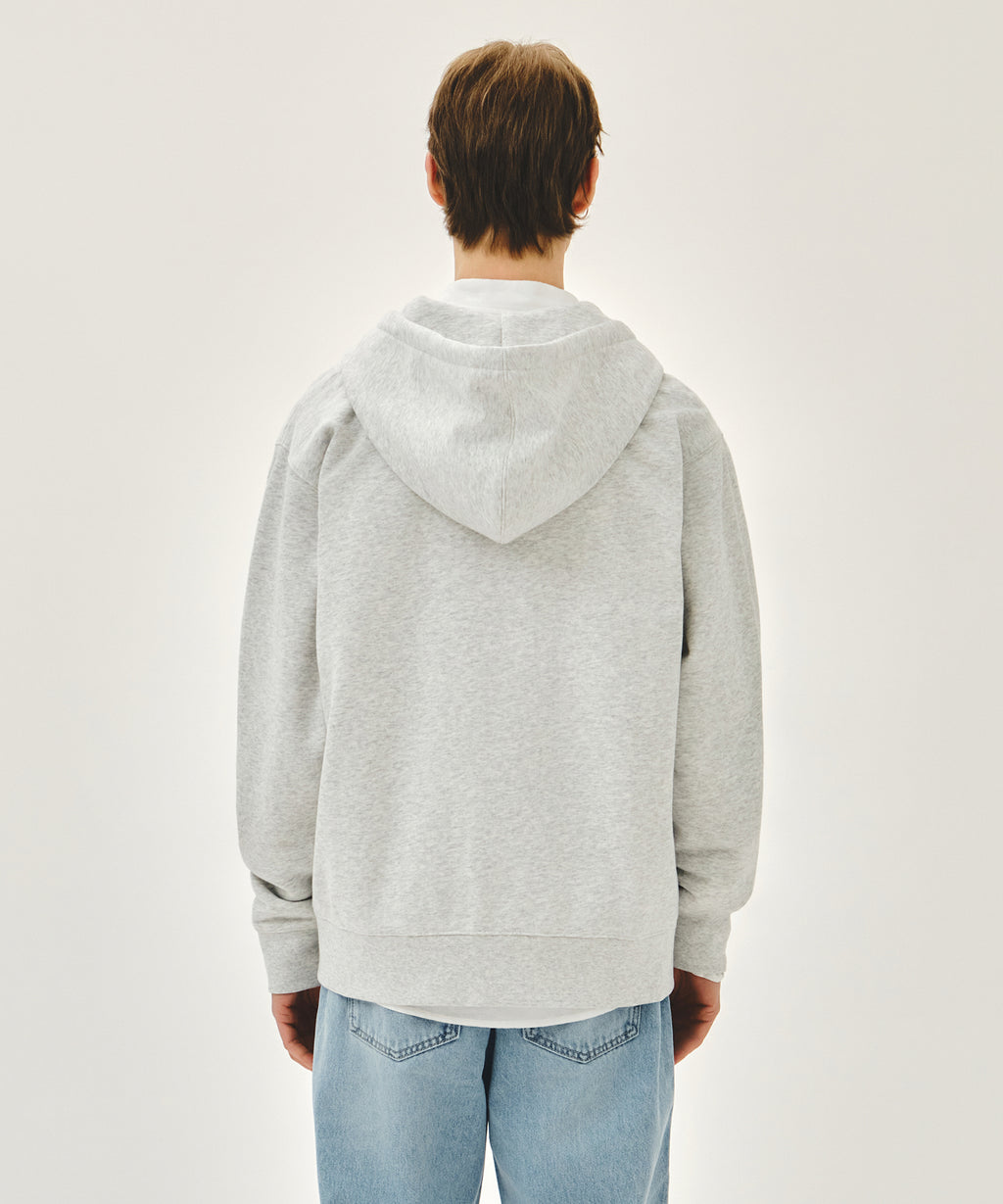 CLASSIC LOGO APPLIQUE HOODIE ZIPUP light heather gray
