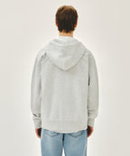 CLASSIC LOGO APPLIQUE HOODIE ZIPUP light heather gray