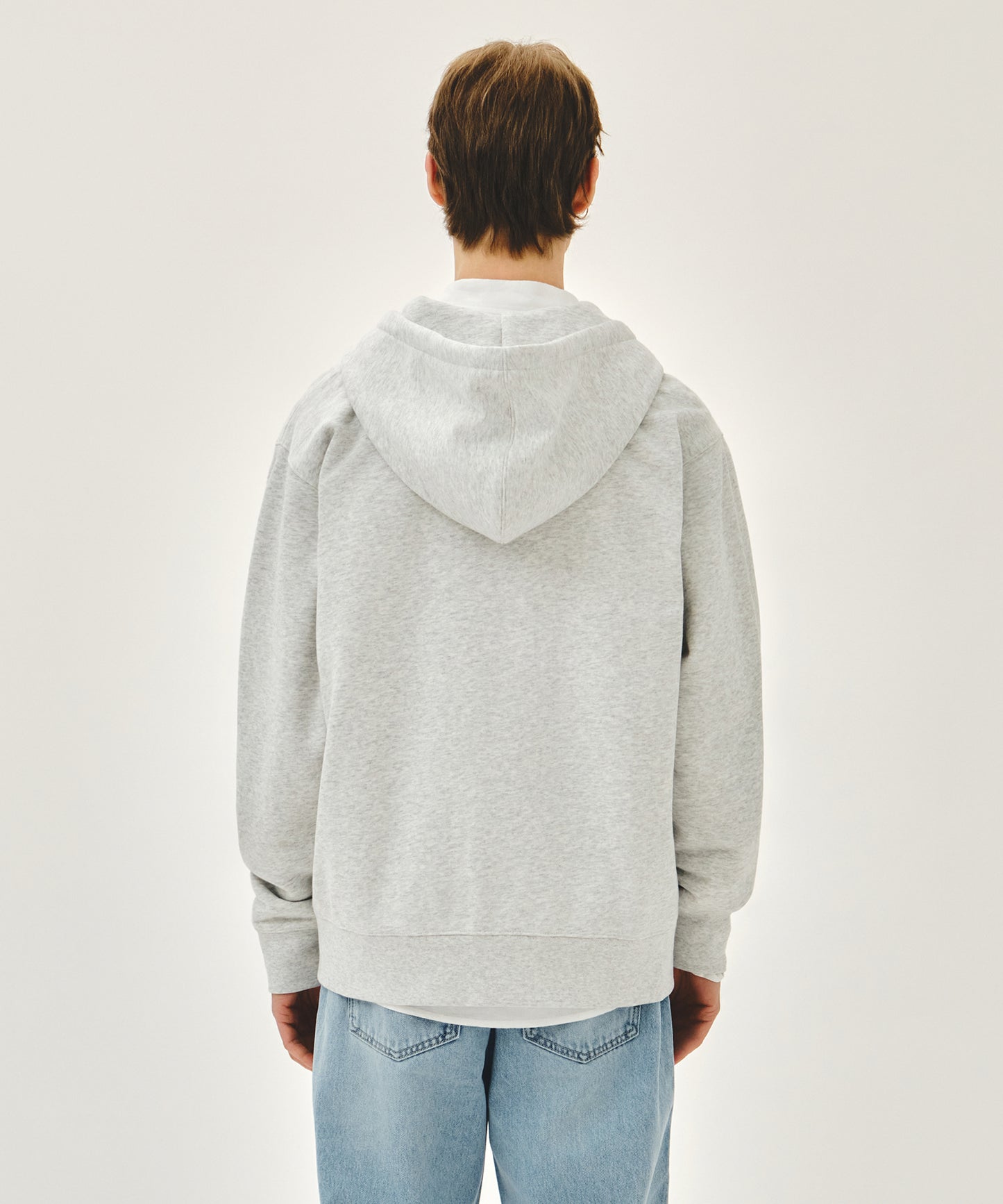CLASSIC LOGO APPLIQUE HOODIE ZIPUP light heather gray