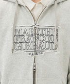 CLASSIC LOGO APPLIQUE HOODIE ZIPUP light heather gray