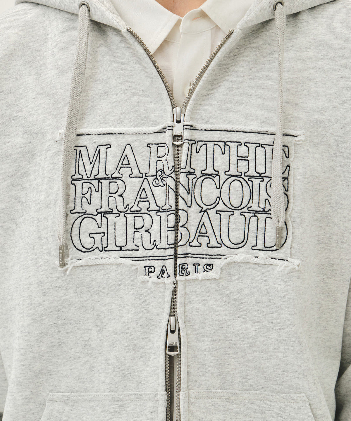 CLASSIC LOGO APPLIQUE HOODIE ZIPUP light heather gray