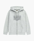 CLASSIC LOGO APPLIQUE HOODIE ZIPUP light heather gray