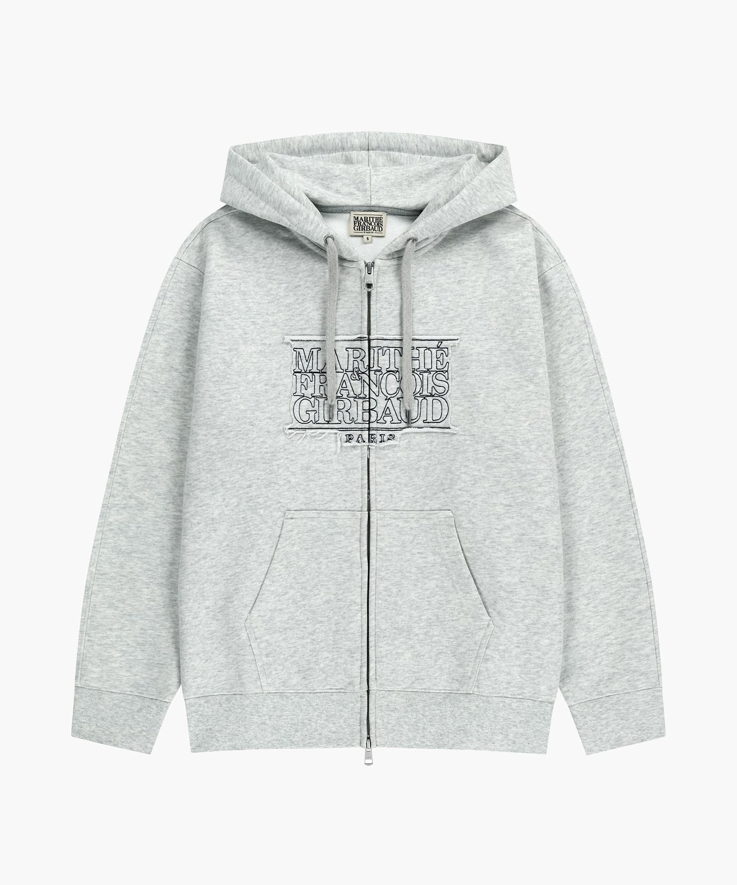 CLASSIC LOGO APPLIQUE HOODIE ZIPUP light heather gray