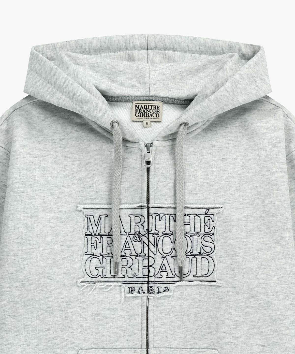 CLASSIC LOGO APPLIQUE HOODIE ZIPUP light heather gray