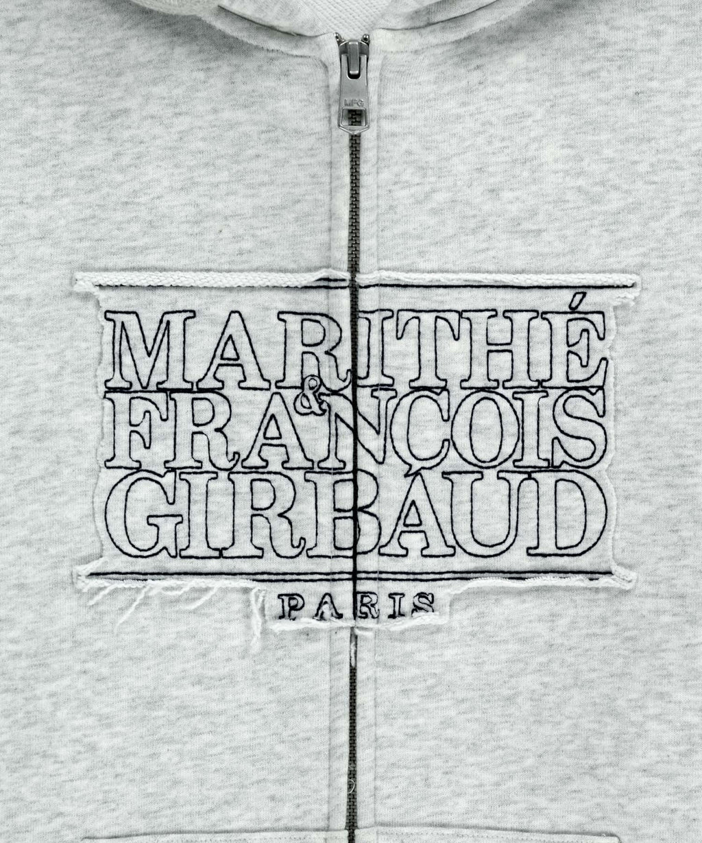 CLASSIC LOGO APPLIQUE HOODIE ZIPUP light heather gray