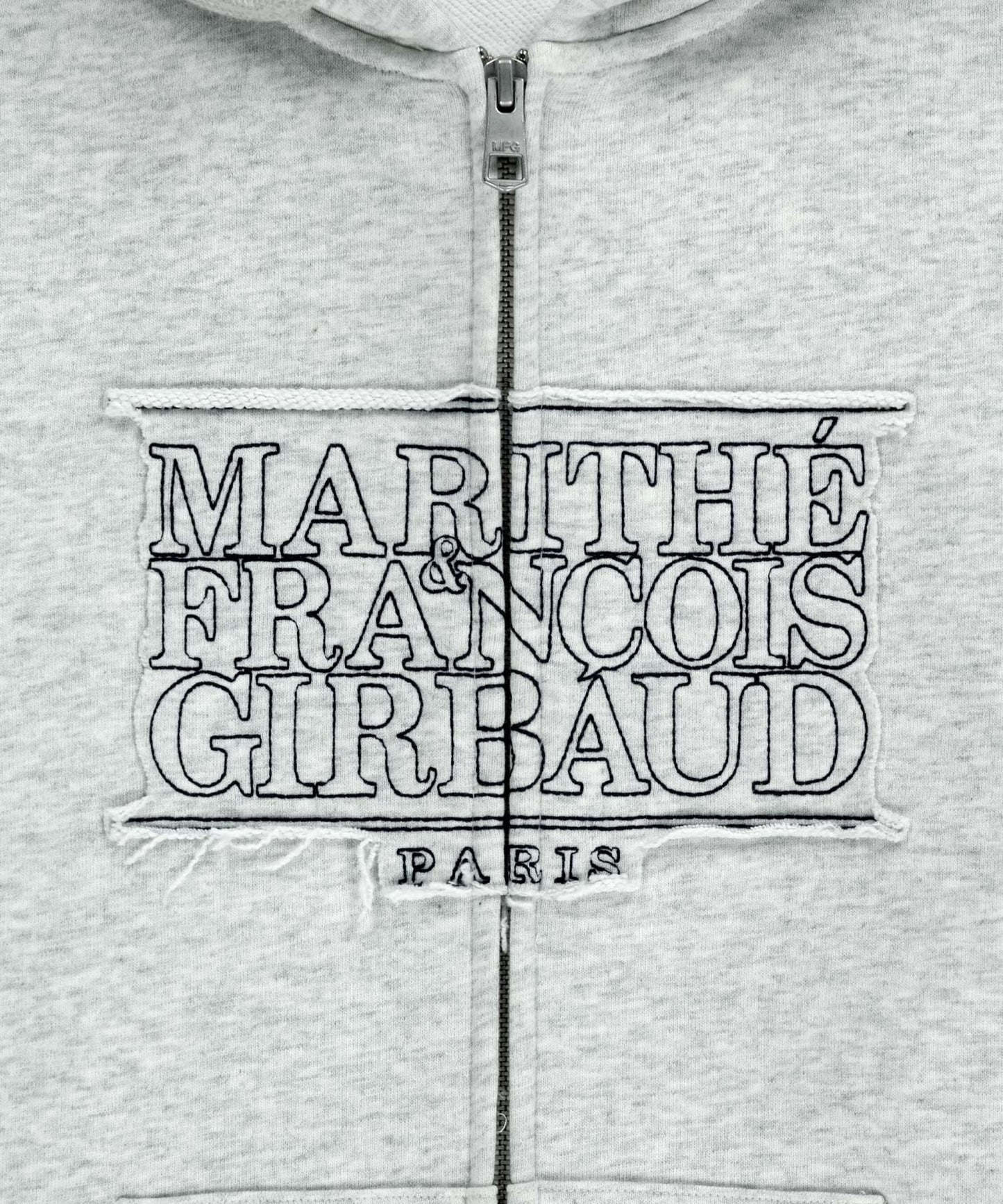 CLASSIC LOGO APPLIQUE HOODIE ZIPUP light heather gray