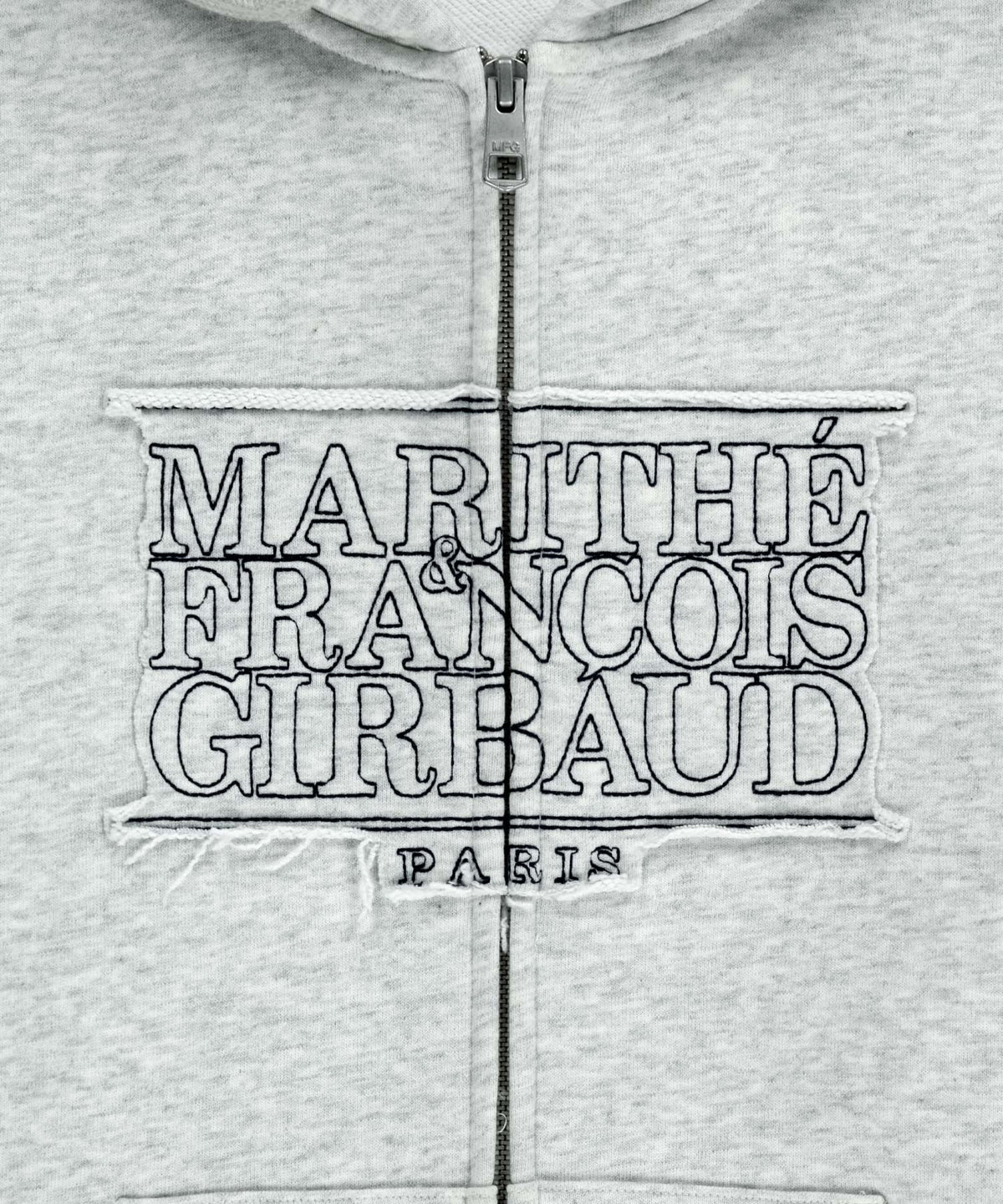 CLASSIC LOGO APPLIQUE HOODIE ZIPUP light heather gray