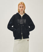 CLASSIC LOGO APPLIQUE HOODIE ZIPUP navy