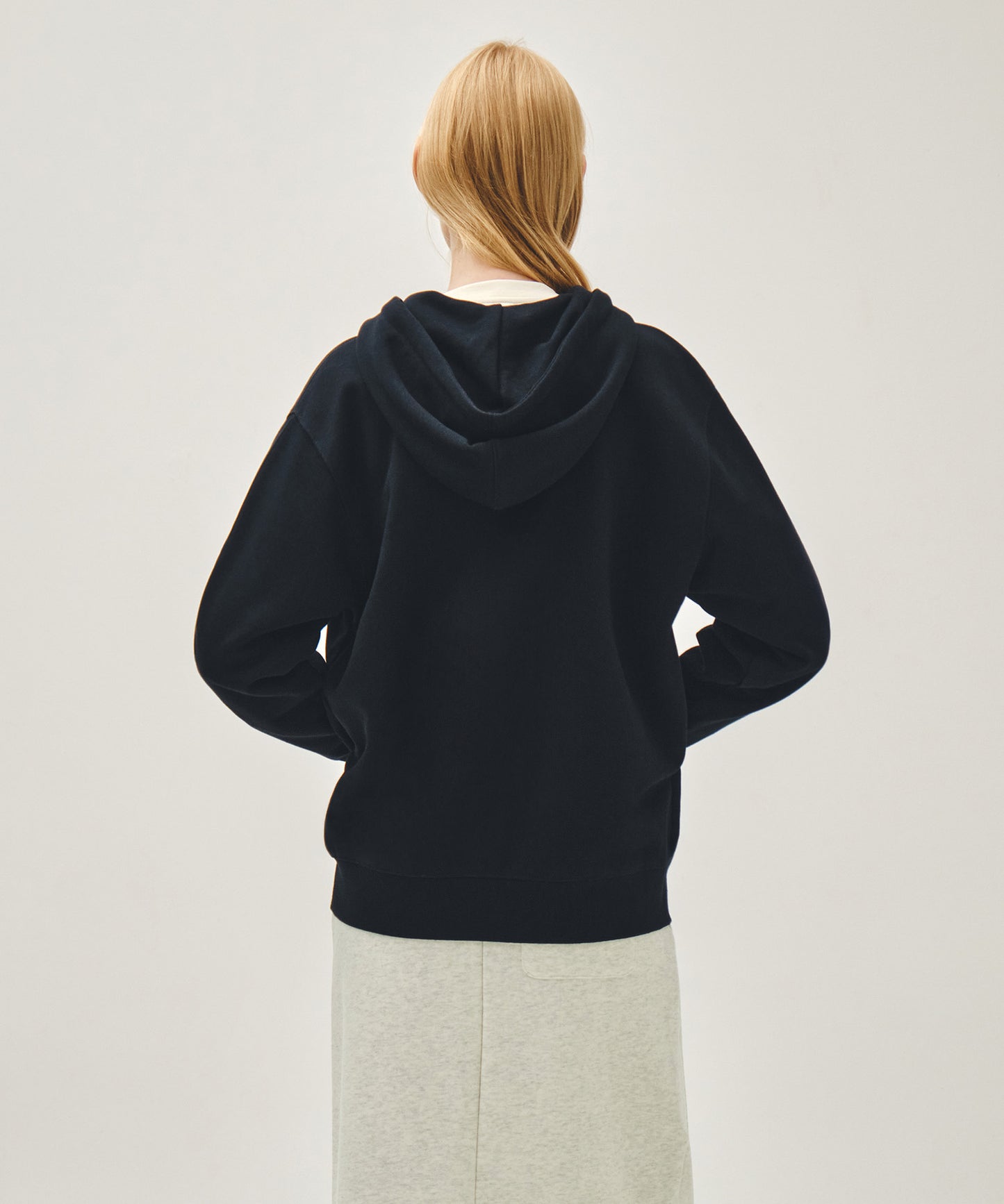 CLASSIC LOGO APPLIQUE HOODIE ZIPUP navy
