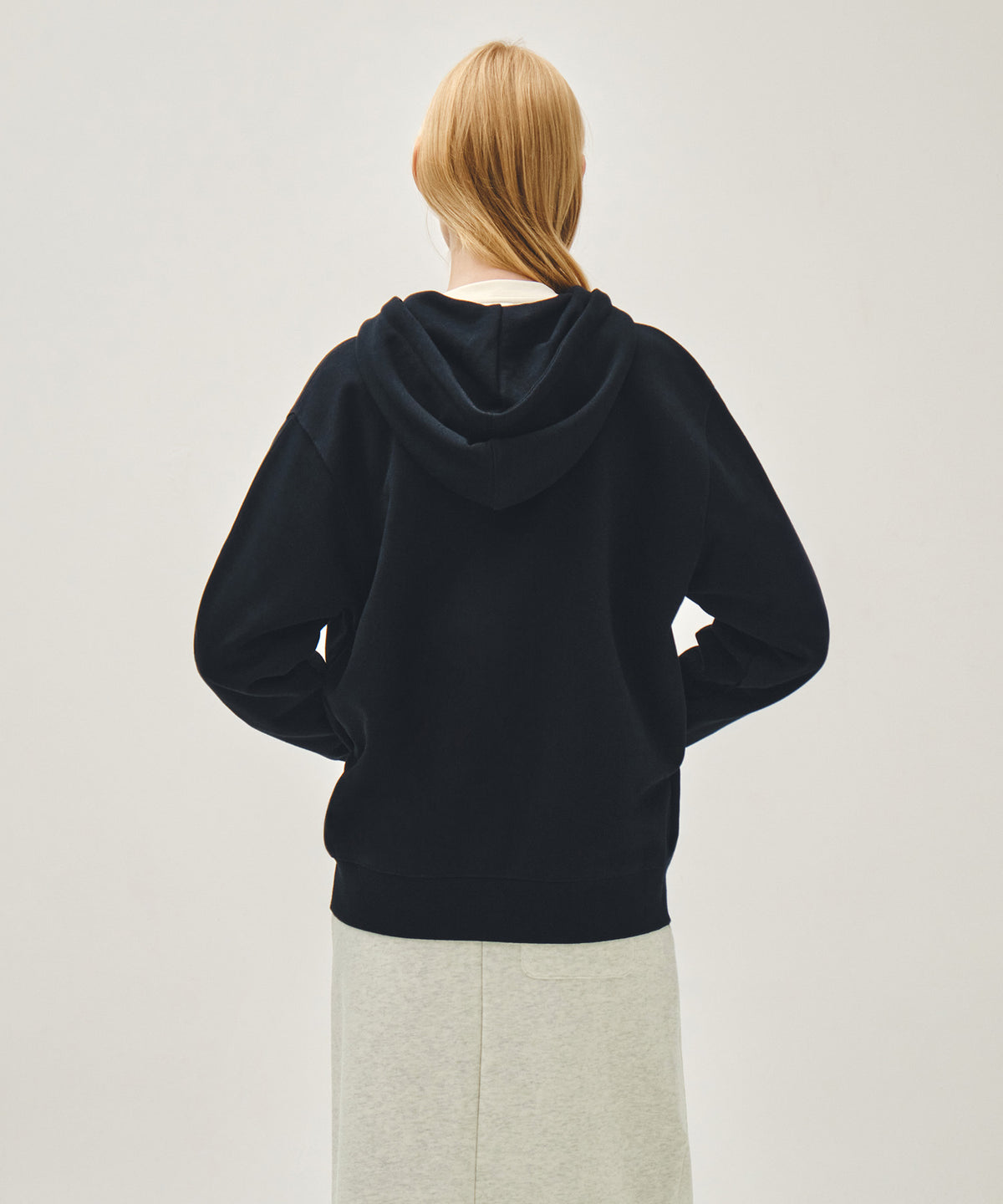 CLASSIC LOGO APPLIQUE HOODIE ZIPUP navy