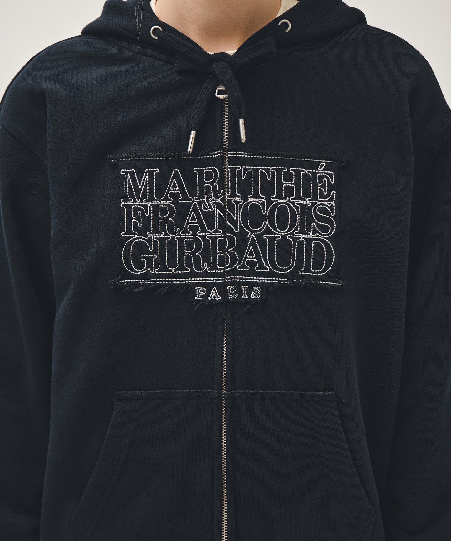 CLASSIC LOGO APPLIQUE HOODIE ZIPUP navy