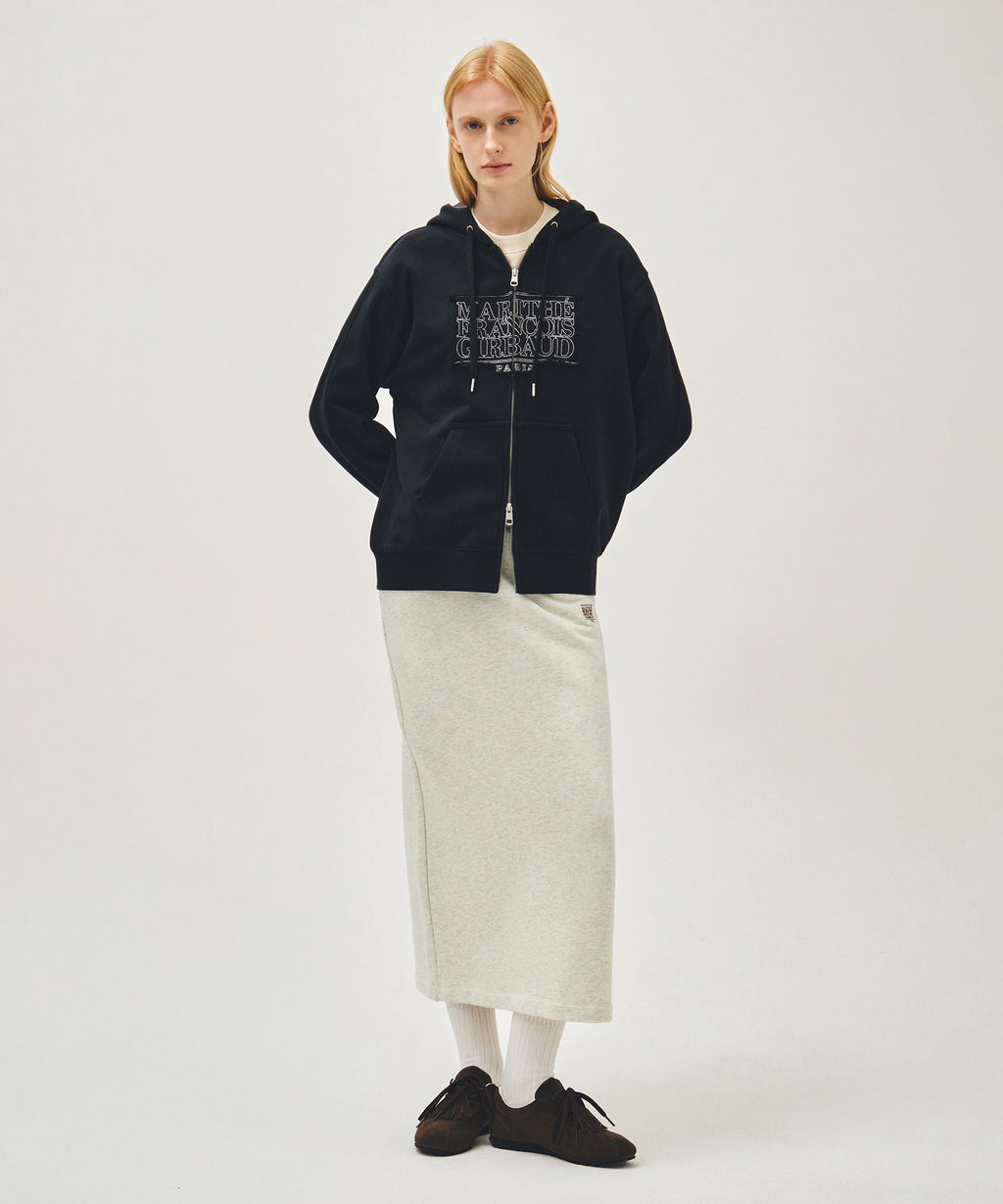 CLASSIC LOGO APPLIQUE HOODIE ZIPUP navy