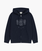 CLASSIC LOGO APPLIQUE HOODIE ZIPUP navy