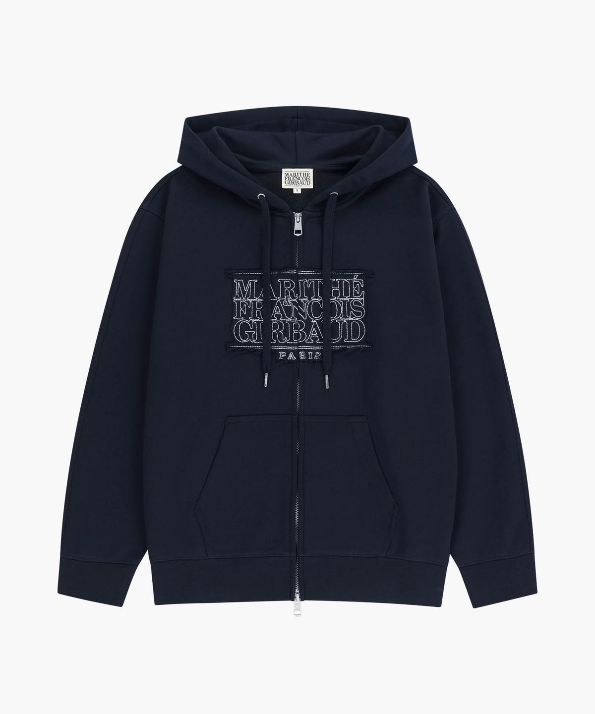 CLASSIC LOGO APPLIQUE HOODIE ZIPUP navy