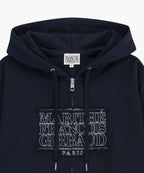 CLASSIC LOGO APPLIQUE HOODIE ZIPUP navy