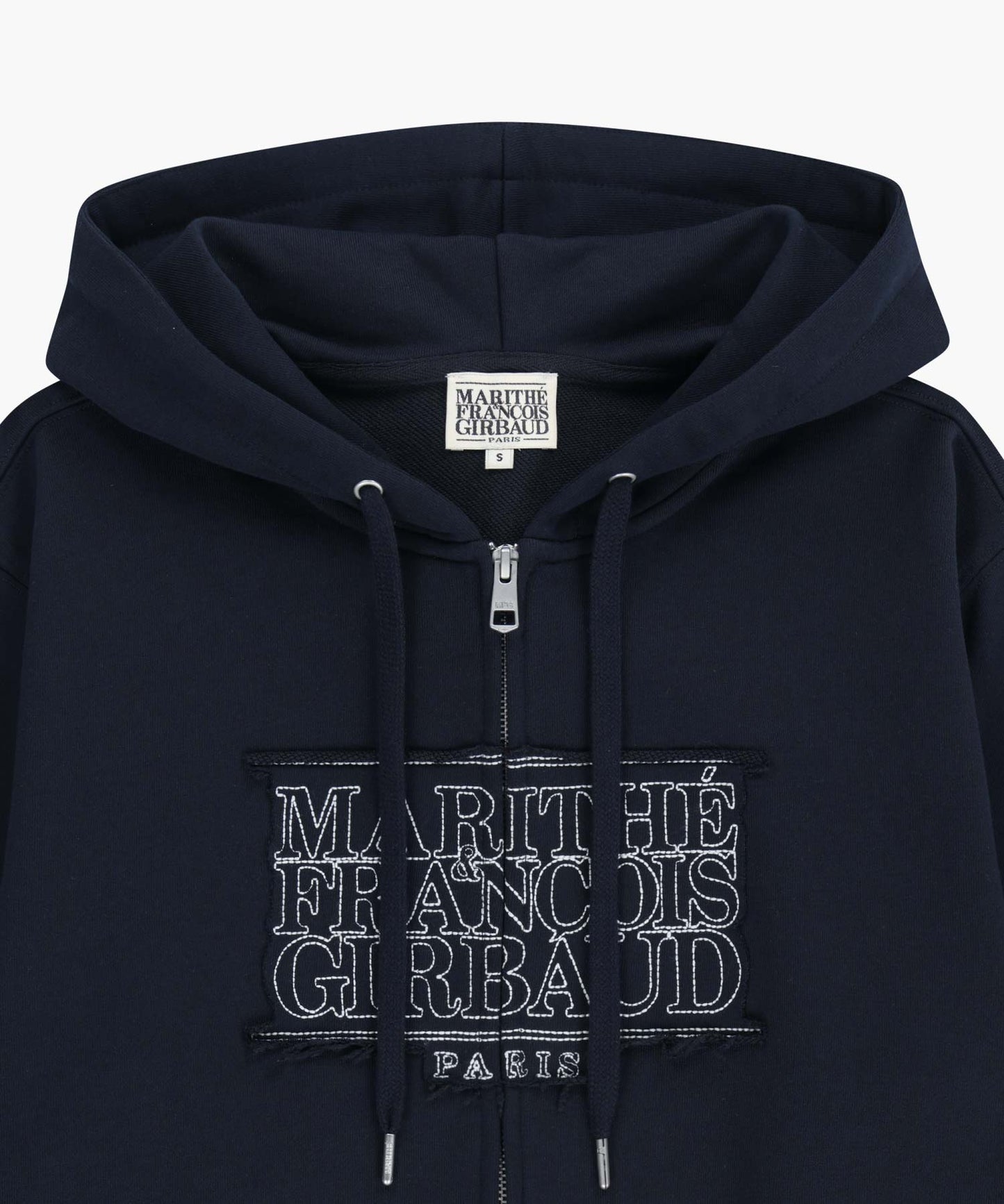 CLASSIC LOGO APPLIQUE HOODIE ZIPUP navy