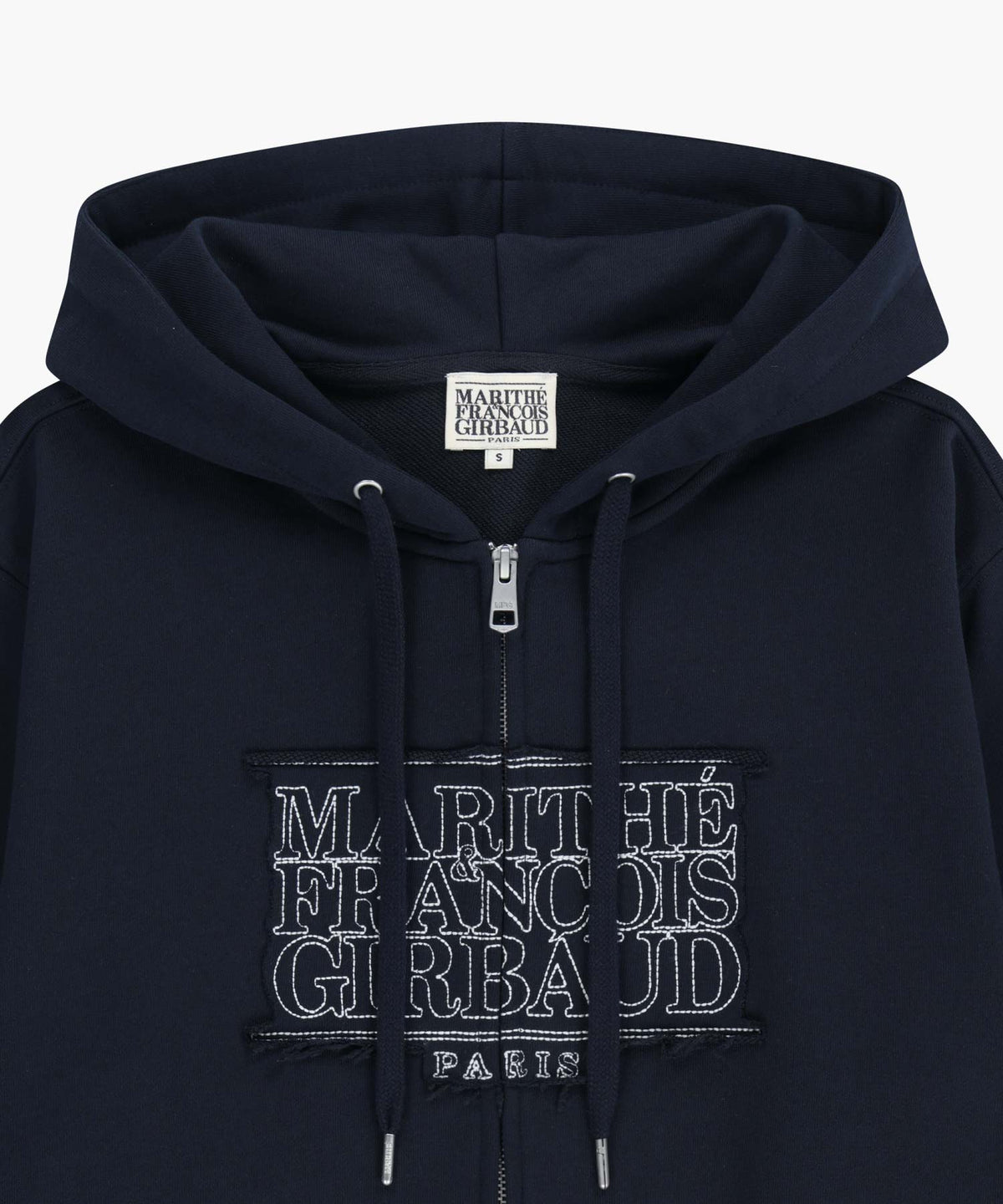 CLASSIC LOGO APPLIQUE HOODIE ZIPUP navy