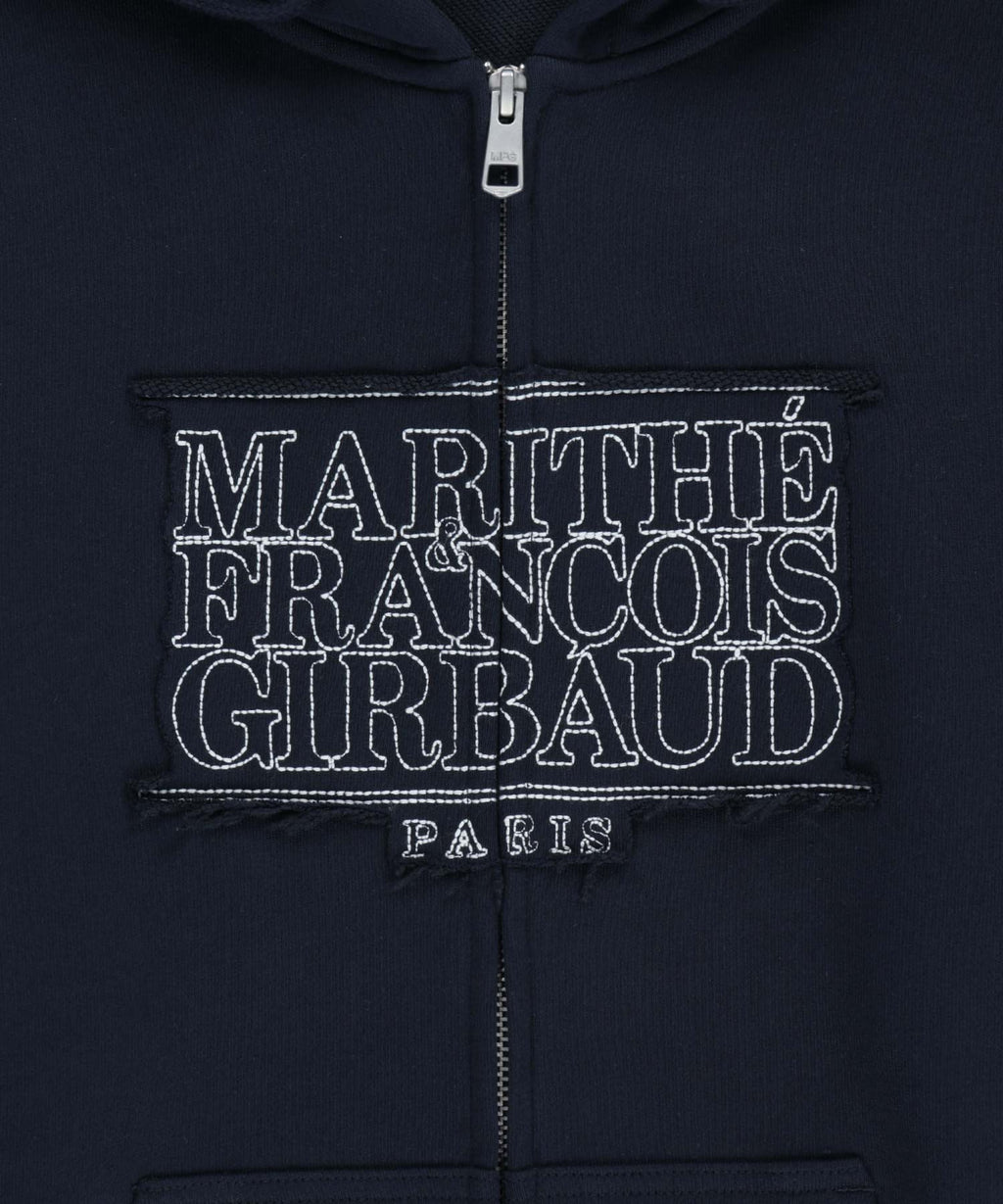 CLASSIC LOGO APPLIQUE HOODIE ZIPUP navy