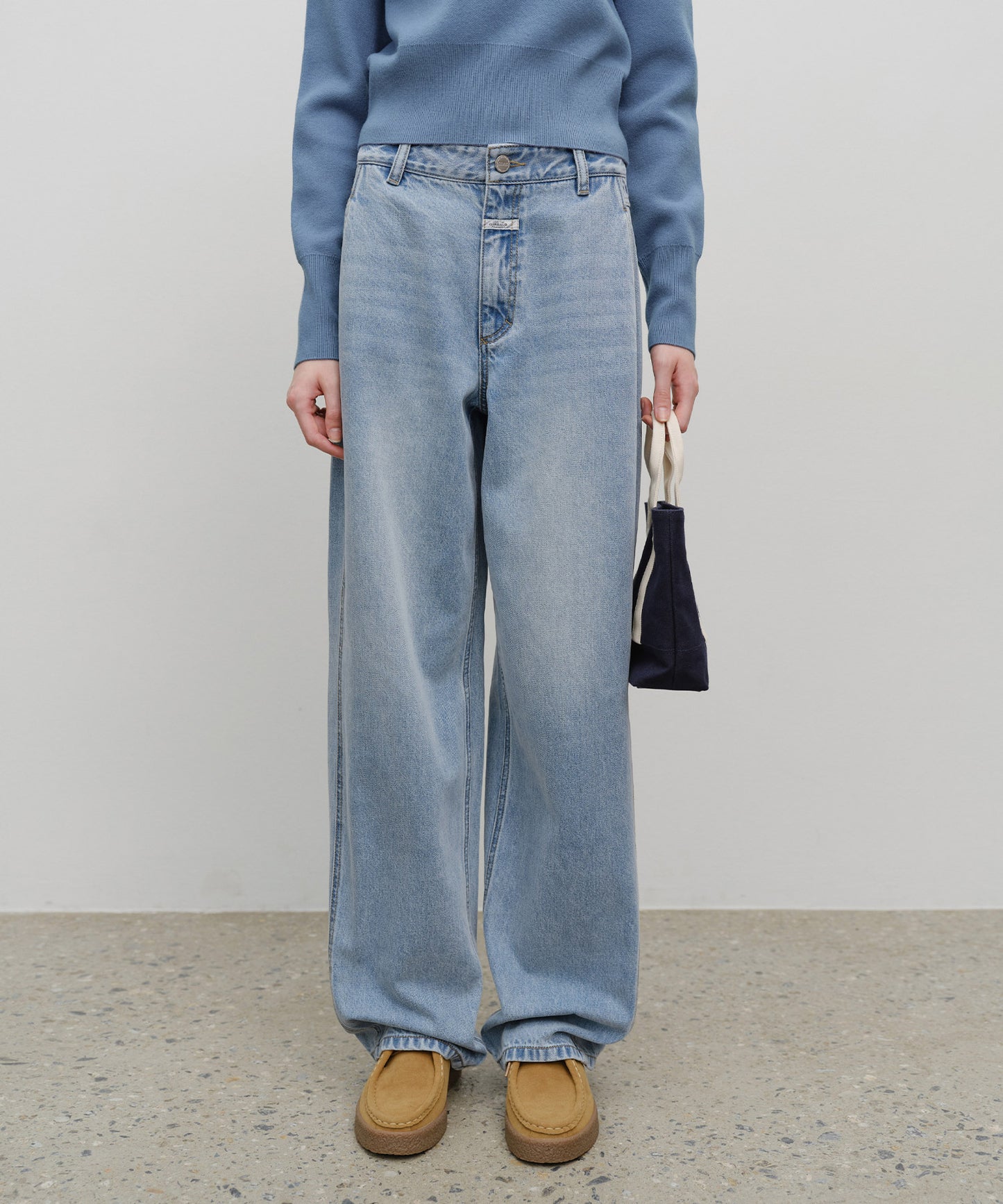 CLASSIC LOGO EMBROIDERY CANVAS TOTE BAG navy