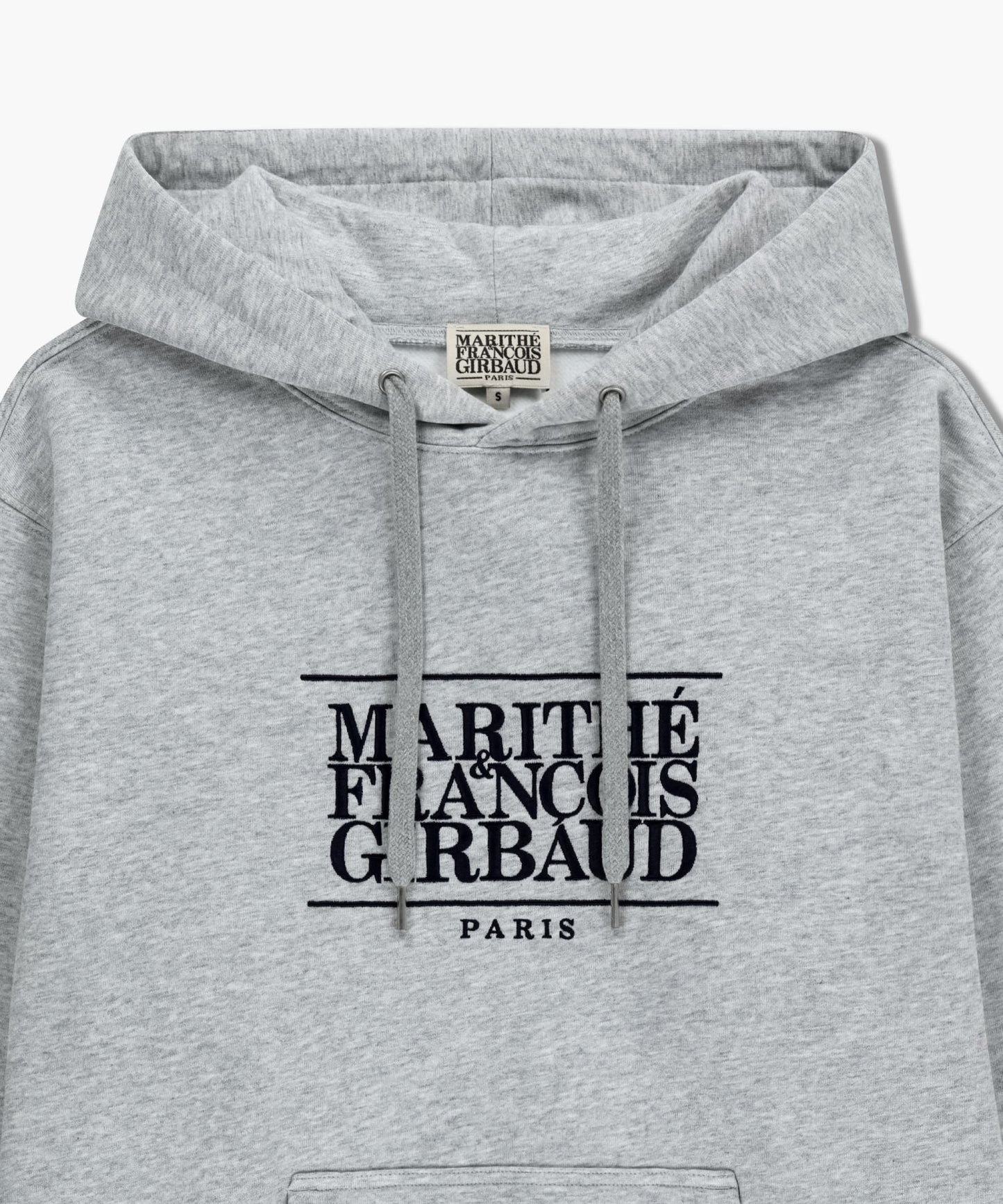 CLASSIC LOGO EMBROIDERY HOODIE (BRUSHED) heather gray
