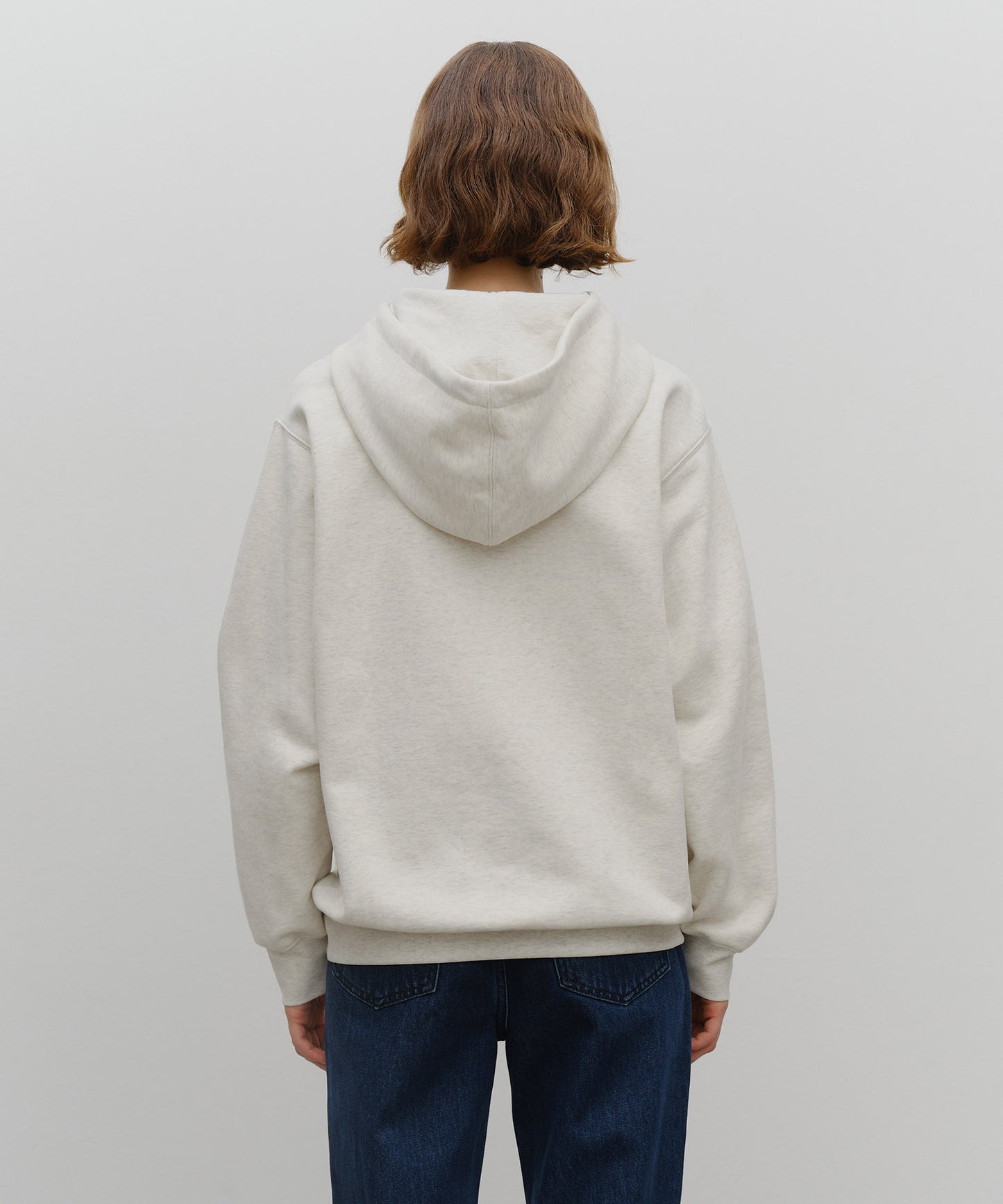 CLASSIC LOGO EMBROIDERY HOODIE (BRUSHED) oatmeal