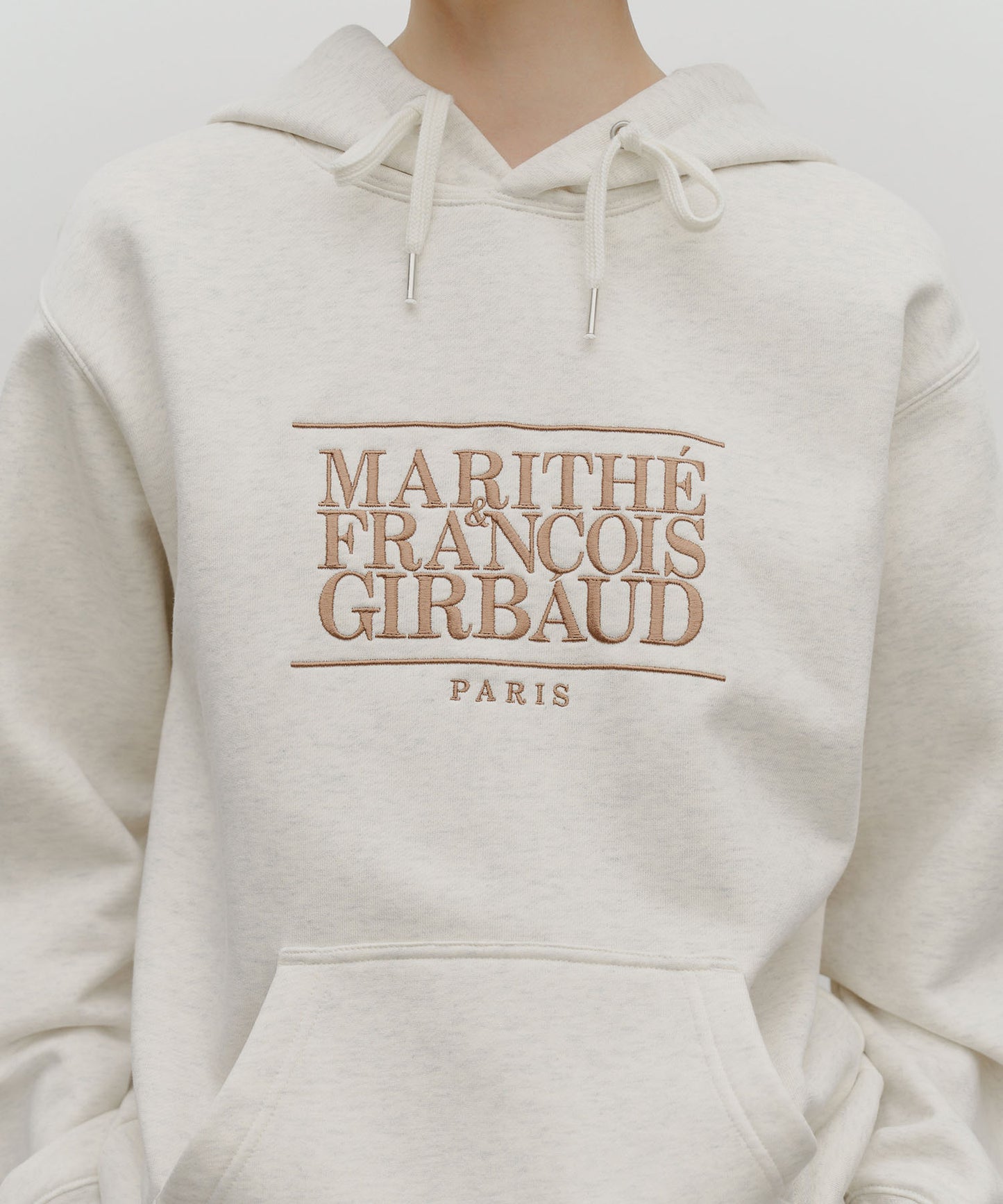 CLASSIC LOGO EMBROIDERY HOODIE (BRUSHED) oatmeal