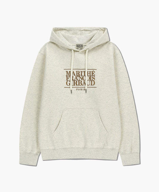CLASSIC LOGO EMBROIDERY HOODIE (BRUSHED) oatmeal