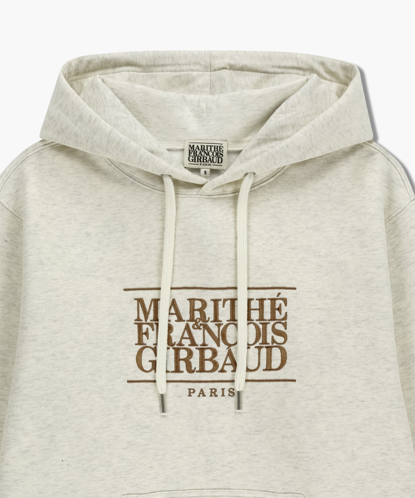 CLASSIC LOGO EMBROIDERY HOODIE (BRUSHED) oatmeal