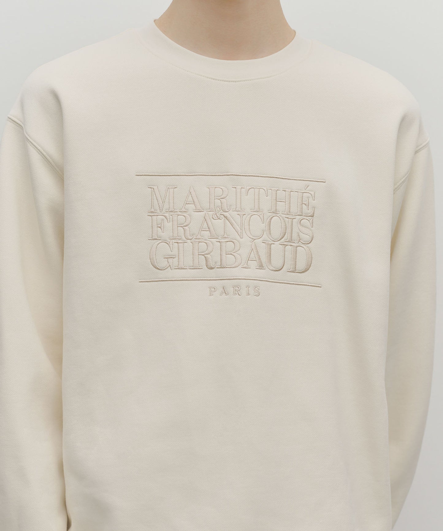 CLASSIC LOGO EMBROIDERY SWEATSHIRT (BRUSHED) cream